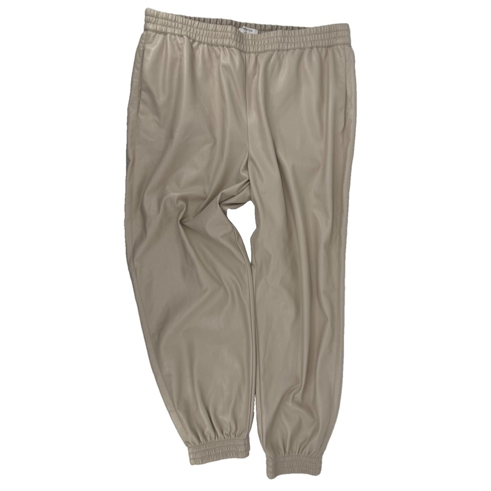 Babaton Aritzia Faux Leather Pants Women's 1X High Rise Joggers Pull On
